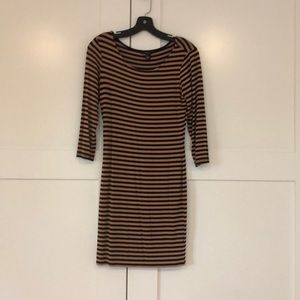 Black and Tan striped mini dress